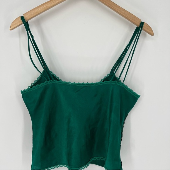 Vintage‎ gold label Victoria Secret green lace top Small - Picture 8 of 11